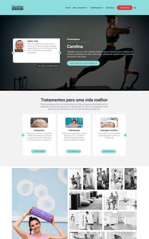 Modelo de site para fisioterapeutas, clínicas de fisioterapia e studios de pilates Modelo de site para fisioterapeutas, clínicas de fisioterapia e studios de pilates