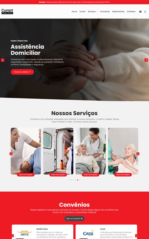Projeto de site para empresas de home care Projeto de site para empresas de home care